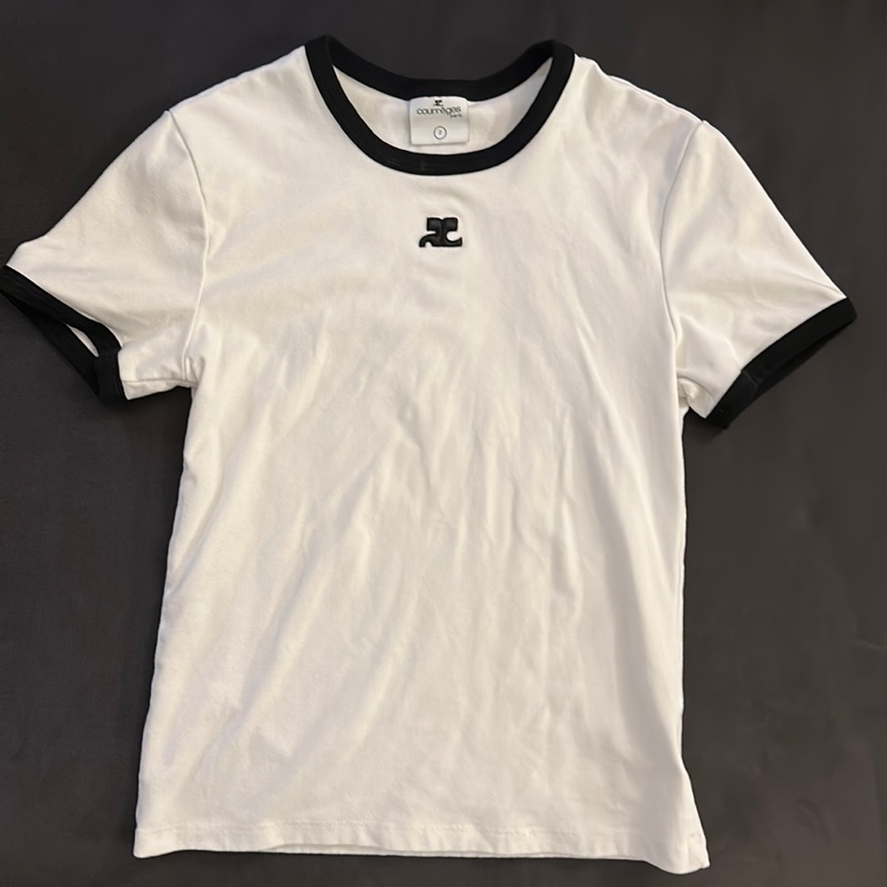 Courrèges contrast cotton T-shirt White - M
